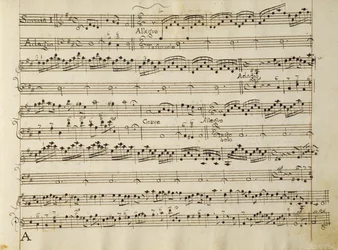Pagina di manoscritto della partitura dell